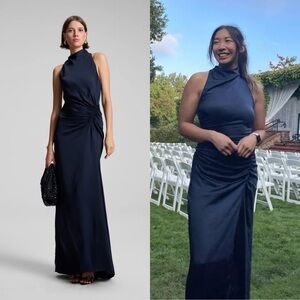 A.L.C Inez Navy Satin Gown 10